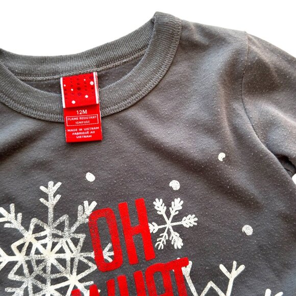 3 Pairs Baby Boy 2-Piece Holiday Fleece Pajama Sets 12M Moose Reindeer Snowflake - Picture 6 of 12